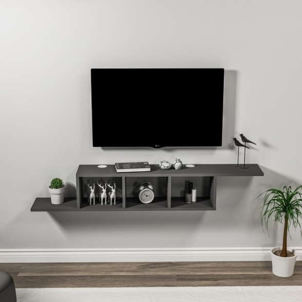 Mobile TV Sospeso 120x22x25 Con Vani A Giorno Morris Antracite