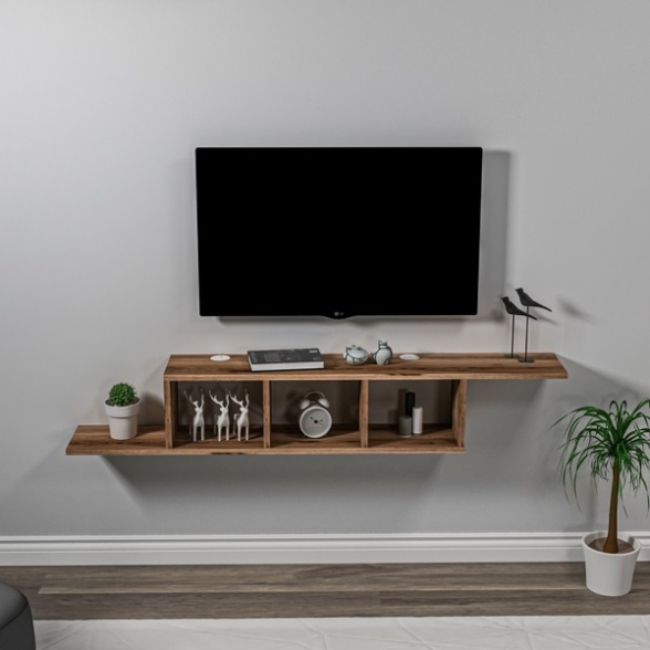 Mobile TV Sospeso 120x22x25 Con Vani A Giorno Morris Noce Chiaro