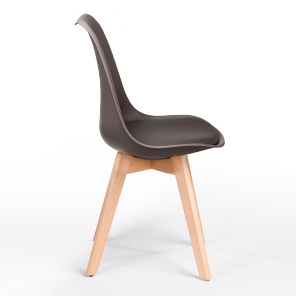 Sedia Nordica Con Gambe In Legno Marrone E Cuscino Design Moderno