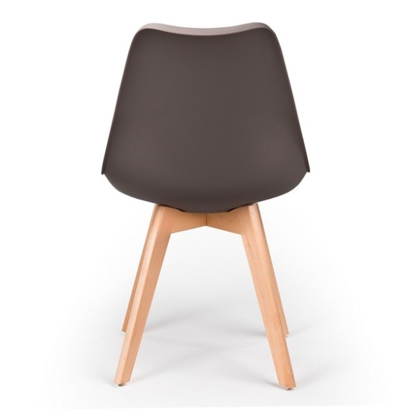 Sedia Nordica Con Gambe In Legno Marrone E Cuscino Design Moderno