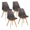 Sedia Nordica Con Gambe In Legno Marrone E Cuscino Design Moderno