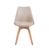 Sedia Nordica Marrone Khaki Con Gambe In Legno E Cuscino Design Moderno