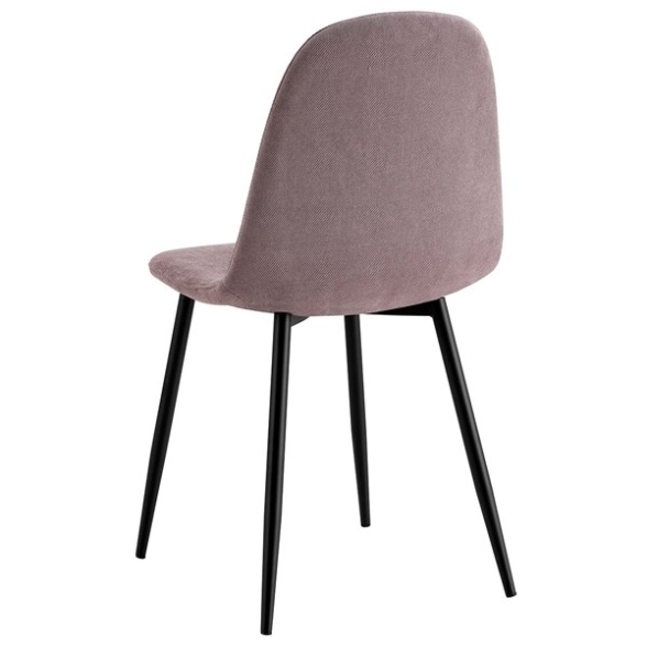 Sedia Da Pranzo Moderna In Tessuto Marrone Gambe Nere Irene