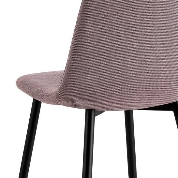 Sedia Da Pranzo Moderna In Tessuto Marrone Gambe Nere Irene