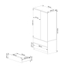Armadio Guardaroba 2 Ante 2 Cassetti 90x50x180 Artika Rovere Sonoma