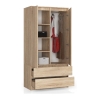 Armadio Guardaroba 2 Ante 2 Cassetti 90x50x180 Artika Rovere Sonoma