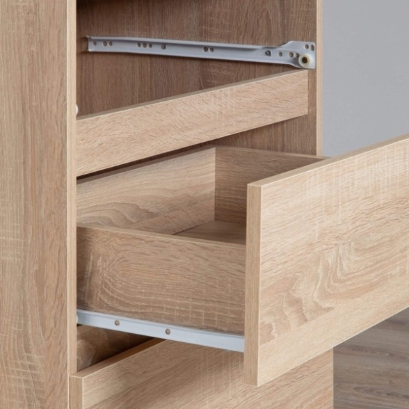 Armadio Guardaroba 2 Ante 2 Cassetti 90x50x180 Artika Rovere Sonoma