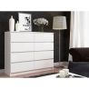 Cassettiera Credenza 120x40x100 Cm 8 Cassetti Artika Bianco Opaco