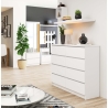 Cassettiera Credenza 120x40x100 Cm 8 Cassetti Artika Bianco Opaco