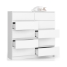 Cassettiera Credenza 120x40x120 Cm 10 Cassetti Artika Bianco Opaco