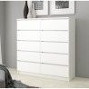 Cassettiera Credenza 120x40x120 Cm 10 Cassetti Artika Bianco Opaco