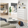 Cassettiera Credenza 120x40x120 Cm 10 Cassetti Artika Bianco Opaco
