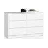 Cassettiera Credenza 120x40x77 Cm 6 Cassetti Artika Bianco Opaco