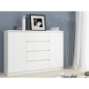 Credenza Soggiorno 2 Ante 4 Cassetti 140x40x100 Artika Bianca
