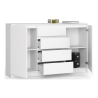 Credenza Soggiorno 2 Ante 4 Cassetti 160x40x100 Artika Bianca