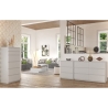 Credenza Soggiorno 2 Ante 4 Cassetti 160x40x100 Artika Bianca