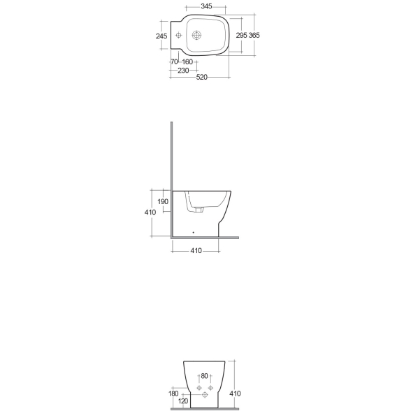 Bidet filo muro One RAK Ceramics ONBI00001