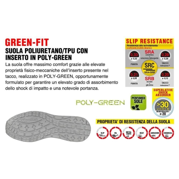 Scarpa antinfortunistica Cofra mod. Mega S3 SRC grigio/arancione green fit