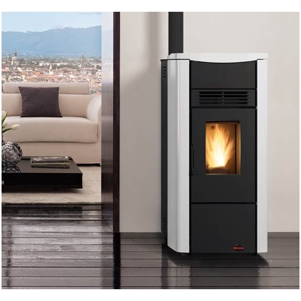 Stufa a pellet ventilata 7 kW La Nordica Extraflame mod. Giusy Evo bordeaux