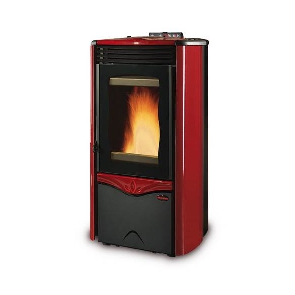 Termostufa a pellet 12 kW La Nordica Extraflame mod. Duchessa Idro Steel bordeaux