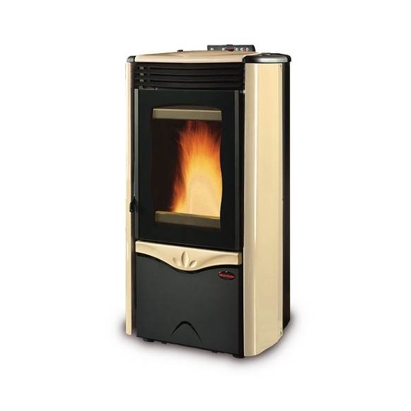 Termostufa a pellet 12 kW La Nordica Extraflame mod. Duchessa Idro Steel pergamena