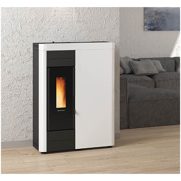 Termostufa a pellet slim 14,5 kW La Nordica Extraflame mod. Virna Idro bianco