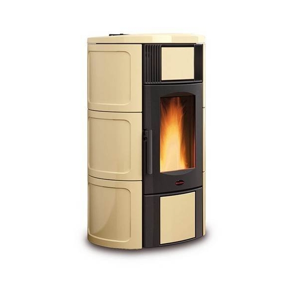 Termostufa a pellet ventilata 19 kW La Nordica Extraflame mod. Iside Idro 2.0 pergamena