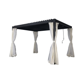 Pergola alluminio 3x3 tende zanzariere e lamelle orientabili antracite