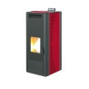 Termostufa a pellet 19 kW con ventilazione frontale King 20 Idro bordeaux