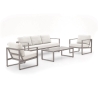 Set Relax Esterno 5 Posti Con Tavolino Basso E Cuscini Horizon Tortora