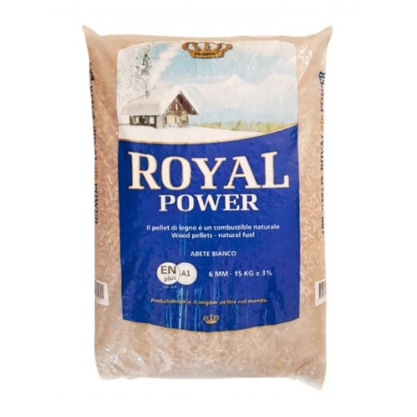 Bancale 65 sacchi da 15 kg Pellet di abete bianco EN PLUS A1 Royal Power