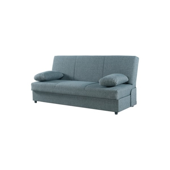 Divano Letto Contenitore 190x64x90 Jimmy In Tessuto Blu