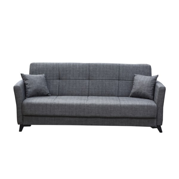 Divano Prontoletto 3 Posti 210x88x82 Loren Velluto Grigio