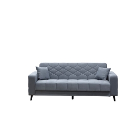 Divano Prontoletto 3 Posti 225x85x84 Melisa Velluto Grigio