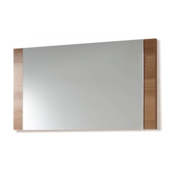 Mobile bagno 80 cm con colonna, lavabo e specchio color noce - Aktiva 98383