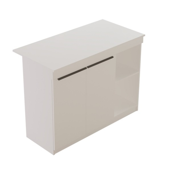 Isola Centrale Cucina 120 Cm Con Ante E Ripiani Dorian Bianca