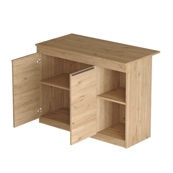 Isola Centrale Cucina 120 Cm Con Ante E Ripiani Dorian Rovere
