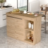 Isola Centrale Cucina 120 Cm Con Ante E Ripiani Dorian Rovere