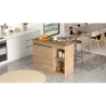 Isola Centrale Cucina 120 Cm Con Ante E Ripiani Dorian Rovere