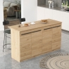 Isola Centrale Cucina 160 Cm Con Ante E Ripiani Dorian Rovere