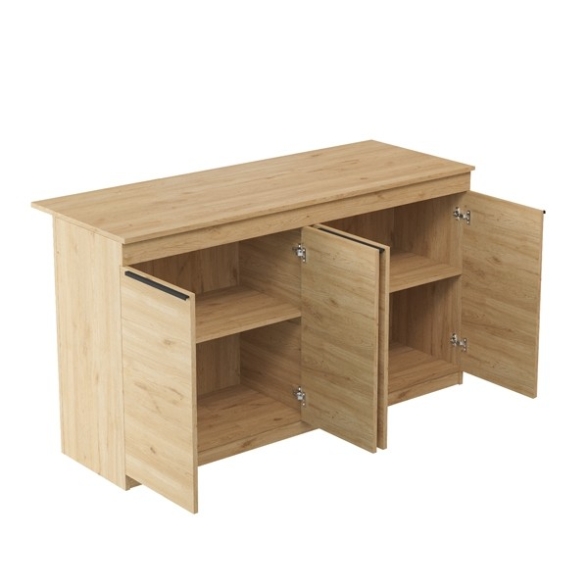 Isola Centrale Cucina 160 Cm Con Ante E Ripiani Dorian Rovere