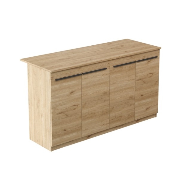 Isola Centrale Cucina 160 Cm Con Ante E Ripiani Dorian Rovere