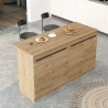 Isola Centrale Cucina 160 Cm Con Ante E Ripiani Dorian Rovere