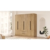 Armadio Guardaroba 6 Ante 2 Cassetti 210x55x207 Duke Rovere