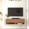 Mobile Tv Sospeso 100x32x30 Rovere E Rosso Frame 2 Vani