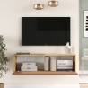 Mobile TV Sospeso 100x32x30 Rosso E Rovere Con Vano Frame