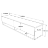 Mobile Tv Sospeso 140x32x30 Effetto Legno 2 Vani Rovere E Rosso Frame 