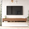 Mobile Tv Sospeso 180 Cm 2 Vani Rovere E Rosso Mattone Frame
