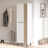 Scarpiera Multiripiano 57x36x185 Cm 1 Anta Argo Bianco E Rovere