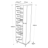Scarpiera Multiripiano 57x36x185 Cm 1 Anta Argo Bianco E Rovere